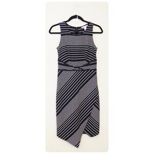!! NWT White House Black Market Black Stripe Sleeveless Dress sz 0